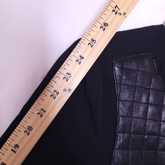 Rebecca Taylor Jacket 2 Black Wool Lamb Leather Full Zip - Picture 8 of 11